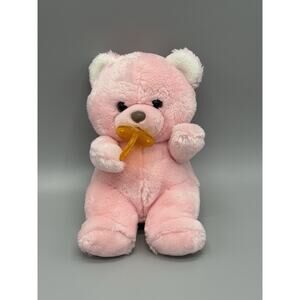 Vintage Jerry Elsner Pink Teddy Bear W/ Pacifier Binky Plush 10” Stuffed Animal